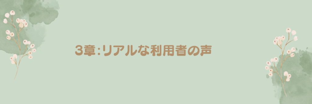 3章：リアルな利用者の声